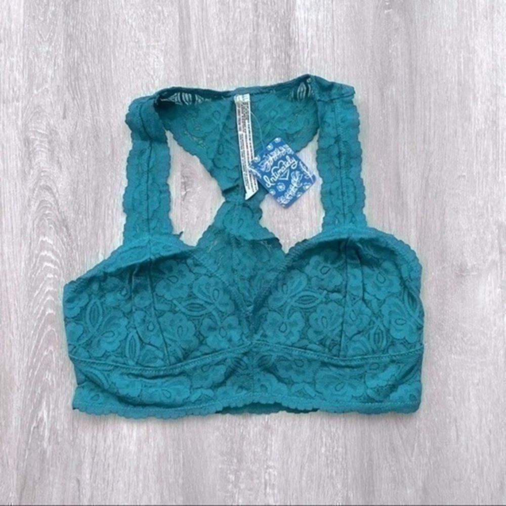 Free People S NWT Galloon Green Lace Racerback Bralette New